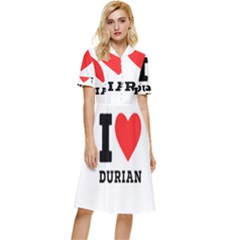 I Love Durian Button Top Knee Length Dress by ilovewhateva