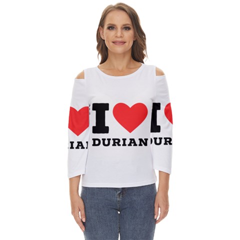 I Love Durian Cut Out Wide Sleeve Top by ilovewhateva