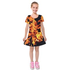 Live Coals Kids  Short Sleeve Velvet Dress by artworkshop