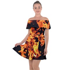 Live Coals Off Shoulder Velour Dress by artworkshop