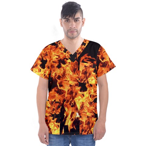 Live Coals Men s V-neck Scrub Top by artworkshop