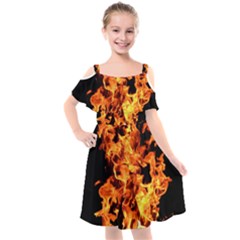 Live Coals Kids  Cut Out Shoulders Chiffon Dress