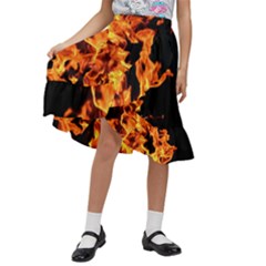 Live Coals Kids  Ruffle Flared Wrap Midi Skirt by artworkshop