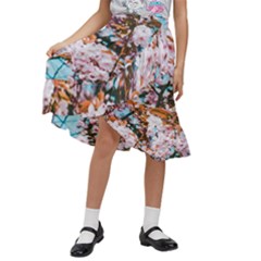 Nature Beautiful Rainbow Kids  Ruffle Flared Wrap Midi Skirt by artworkshop