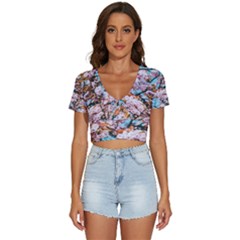 Nature Beautiful Rainbow V-neck Crop Top by artworkshop