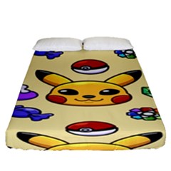 Pikachu Fitted Sheet (queen Size) by artworkshop