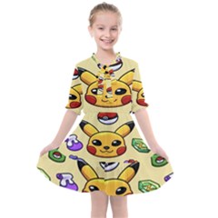 Pikachu Kids  All Frills Chiffon Dress by artworkshop