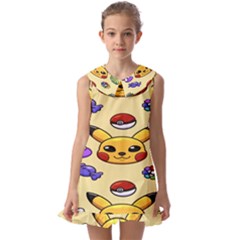 Pikachu Kids  Pilgrim Collar Ruffle Hem Dress by artworkshop