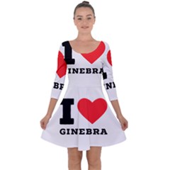 I Love Ginebra Quarter Sleeve Skater Dress by ilovewhateva