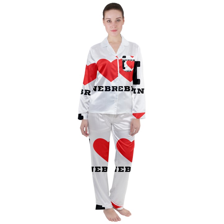 I love ginebra Women s Long Sleeve Satin Pajamas Set	