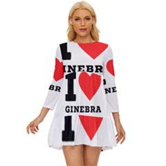 I love ginebra Long Sleeve Babydoll Dress