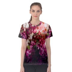 Pink Flower Women s Sport Mesh Tee