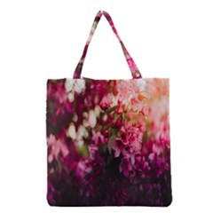 Pink Flower Grocery Tote Bag