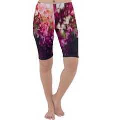 Pink Flower Cropped Leggings 