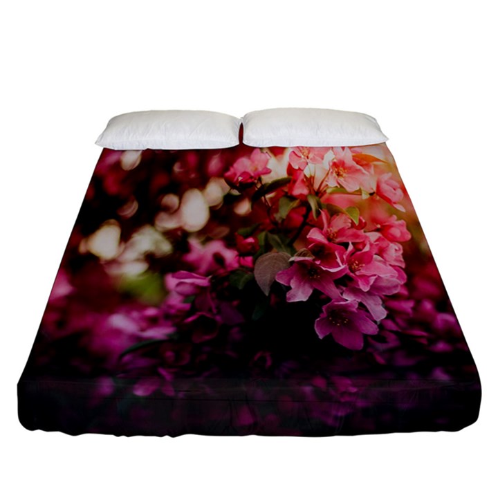 Pink Flower Fitted Sheet (California King Size)