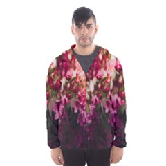 Pink Flower Men s Hooded Windbreaker