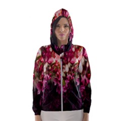 Pink Flower Women s Hooded Windbreaker