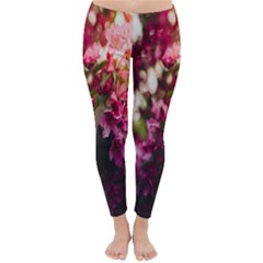 Pink Flower Classic Winter Leggings