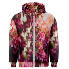 Pink Flower Men s Zipper Hoodie