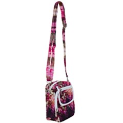 Pink Flower Shoulder Strap Belt Bag