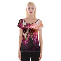 Pink Flower Cap Sleeve Top by artworkshop