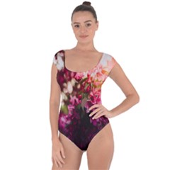 Pink Flower Short Sleeve Leotard 