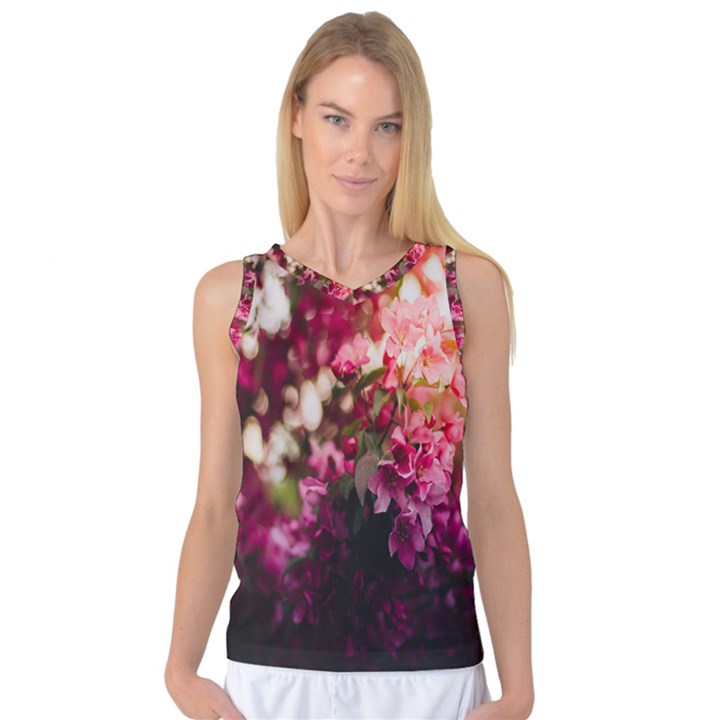 Pink Flower Women s Basketball Tank Top