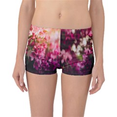 Pink Flower Boyleg Bikini Bottoms by artworkshop