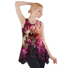 Pink Flower Side Drop Tank Tunic