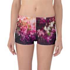 Pink Flower Reversible Boyleg Bikini Bottoms