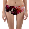 Pink Flower Reversible Mid-Waist Bikini Bottoms View1