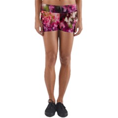 Pink Flower Yoga Shorts