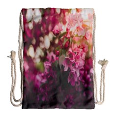 Pink Flower Drawstring Bag (large)