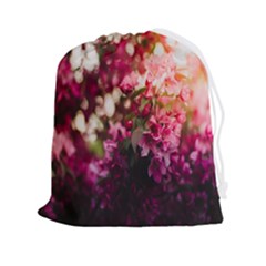 Pink Flower Drawstring Pouch (2XL)