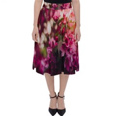 Pink Flower Classic Midi Skirt