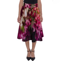 Pink Flower Perfect Length Midi Skirt