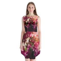 Pink Flower Sleeveless Chiffon Dress  