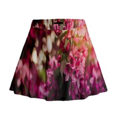 Pink Flower Mini Flare Skirt