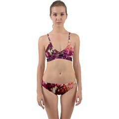 Pink Flower Wrap Around Bikini Set