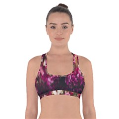 Pink Flower Cross Back Sports Bra