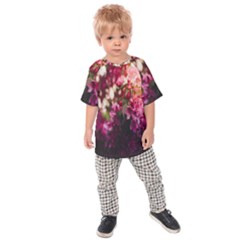 Pink Flower Kids  Raglan Tee