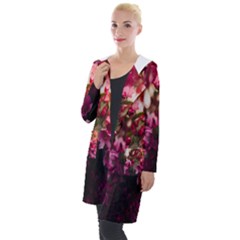 Pink Flower Hooded Pocket Cardigan