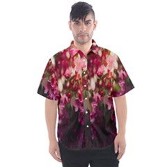 Pink Flower Men s Short Sleeve Shirt