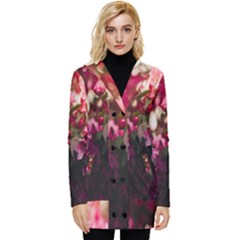 Pink Flower Button Up Hooded Coat 