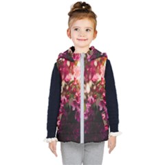 Pink Flower Kids  Hooded Puffer Vest