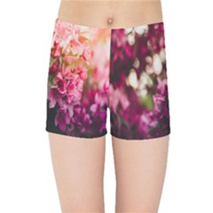 Pink Flower Kids  Sports Shorts