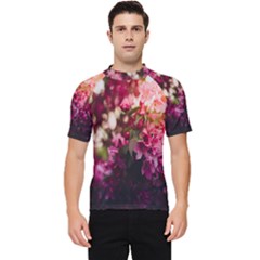 Pink Flower Men s Short Sleeve Rash Guard