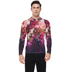 Pink Flower Men s Long Sleeve Rash Guard