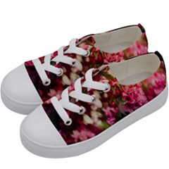 Pink Flower Kids  Low Top Canvas Sneakers