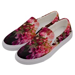 Pink Flower Men s Canvas Slip Ons